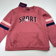 Load image into Gallery viewer, Girls Sergent Major, pink cotton blend fleece lined sweater, embroidered, NEW, size 4,  