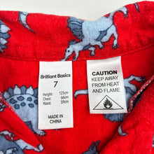 Load image into Gallery viewer, Boys Brilliant Basics, dinosaur flannel cotton pyjama top, GUC, size 7,  