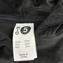 Load image into Gallery viewer, Unisex KID, black velour zip hooded sweater, embroidered bow, EUC, size 5,  