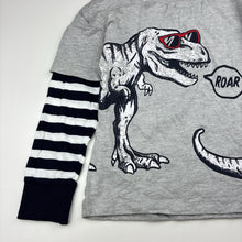 Load image into Gallery viewer, Unisex Milkshake, marle cotton blend long sleeve t-shirt, dinosaur, EUC, size 6,  