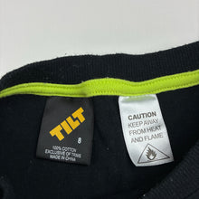 Load image into Gallery viewer, Boys Tilt, black dinosaur cotton long sleeve pyjama top, GUC, size 8,  