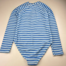Load image into Gallery viewer, Girls Anko, striped terry zip long sleeve swim one-piece, EUC, size 12,  