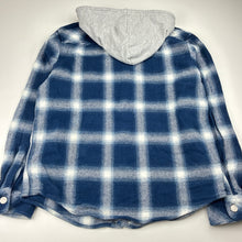 Load image into Gallery viewer, Boys Anko, check flannel cotton blend hooded top, EUC, size 14,  