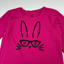 Load image into Gallery viewer, Girls Brilliant Basics, pink cotton long sleeve t-shirt, rabbit, GUC, size 6,  