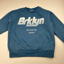 Load image into Gallery viewer, Unisex Anko, blue cotton blend fleece lined sweater, New York, EUC, size 5,  