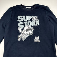 Load image into Gallery viewer, Unisex TOPFEELING Kids, navy fleece lined astronaut sweater, wash fade, FUC, size 10,  