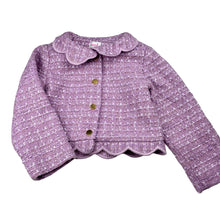 Load image into Gallery viewer, Girls Seed, purple metallic knit boucle jacket, GUC, size 5,  