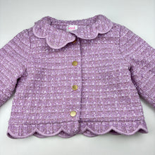 Load image into Gallery viewer, Girls Seed, purple metallic knit boucle jacket, GUC, size 5,  