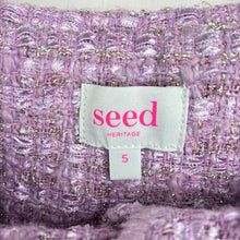 Load image into Gallery viewer, Girls Seed, purple metallic knit boucle jacket, GUC, size 5,  