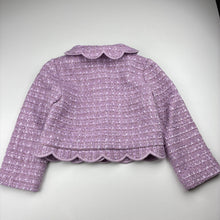 Load image into Gallery viewer, Girls Seed, purple metallic knit boucle jacket, GUC, size 5,  