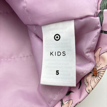 Load image into Gallery viewer, Girls Target, floral hooded waterproof jacket, mark lower front, FUC, size 5,  