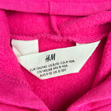 Load image into Gallery viewer, Girls H&amp;M, pink cotton blend zip fleece lined hoodie, EUC, size 9-10,  