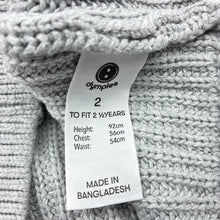 Load image into Gallery viewer, Unisex Dymples, grey cotton ribbed knit sweater, GUC, size 2,  