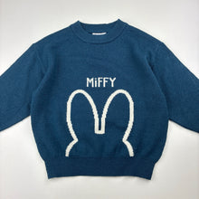 Load image into Gallery viewer, Unisex Miffy, blue knit sweater, rabbit, EUC, size 1,  