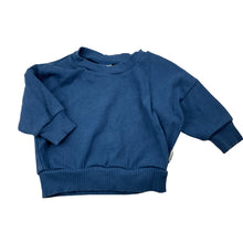 Load image into Gallery viewer, Unisex Bonds, blue stretch cotton ribbed knit long sleeve t-shirt, EUC, size 000,  