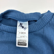 Load image into Gallery viewer, Unisex Bonds, blue stretch cotton ribbed knit long sleeve t-shirt, EUC, size 000,  