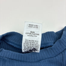 Load image into Gallery viewer, Unisex Bonds, blue stretch cotton ribbed knit long sleeve t-shirt, EUC, size 000,  