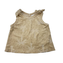 Load image into Gallery viewer, Girls Baby Berry, beige cotton blend terry top, palm trees, EUC, size 1,  