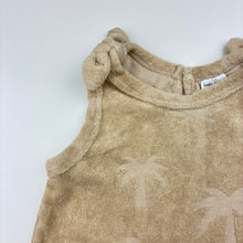 Load image into Gallery viewer, Girls Baby Berry, beige cotton blend terry top, palm trees, EUC, size 1,  