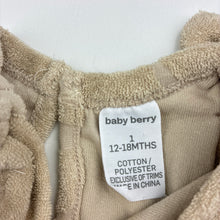 Load image into Gallery viewer, Girls Baby Berry, beige cotton blend terry top, palm trees, EUC, size 1,  