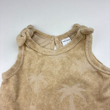 Load image into Gallery viewer, Girls Baby Berry, beige cotton blend terry top, palm trees, EUC, size 1,  