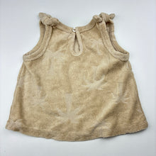 Load image into Gallery viewer, Girls Baby Berry, beige cotton blend terry top, palm trees, EUC, size 1,  