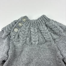 Load image into Gallery viewer, Girls handmade, knit textured sweater, EUC, size 000,  