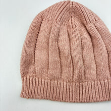 Load image into Gallery viewer, Girls SHEIN, pink ribbed knit beanie hat, EUC, size 0,  