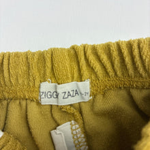 Load image into Gallery viewer, Unisex ZIGGY ZAZA, mustard cotton terry pants, elasticated, GUC, size 1-2,  