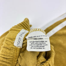 Load image into Gallery viewer, Unisex ZIGGY ZAZA, mustard cotton terry pants, elasticated, GUC, size 1-2,  