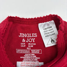 Load image into Gallery viewer, Girls JINGLES &amp; JOY, red cotton long sleeve pyjama top, Christmas, EUC, size 3,  