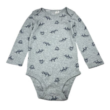 Load image into Gallery viewer, Unisex Carter's, grey bodysuit, dinosaur, EUC, size 2,  