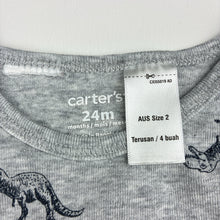 Load image into Gallery viewer, Unisex Carter's, grey bodysuit, dinosaur, EUC, size 2,  
