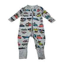 Load image into Gallery viewer, Boys Bonds, cotton blend zip romper Wondersuit, car, GUC, size 000,  
