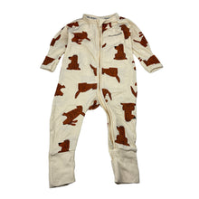 Load image into Gallery viewer, Unisex Bonds, cotton blend zip romper Wondersuit, dogs, GUC, size 00,  
