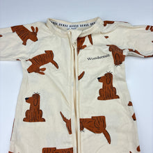 Load image into Gallery viewer, Unisex Bonds, cotton blend zip romper Wondersuit, dogs, GUC, size 00,  