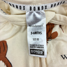 Load image into Gallery viewer, Unisex Bonds, cotton blend zip romper Wondersuit, dogs, GUC, size 00,  