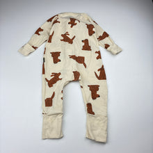 Load image into Gallery viewer, Unisex Bonds, cotton blend zip romper Wondersuit, dogs, GUC, size 00,  