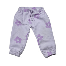 Load image into Gallery viewer, Girls Anko, cotton blend fleece lined pants, elasticated, floral, EUC, size 00,  