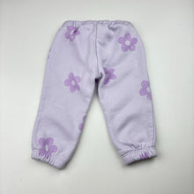 Load image into Gallery viewer, Girls Anko, cotton blend fleece lined pants, elasticated, floral, EUC, size 00,  