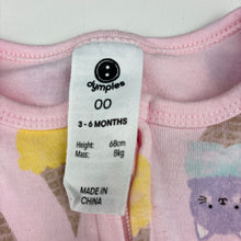 Load image into Gallery viewer, Girls Dymples, organic cotton zip coverall, rabbit, GUC, size 00,  