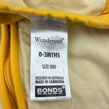 Load image into Gallery viewer, Unisex Bonds, cotton blend zip romper Wondersuit, EUC, size 000,  