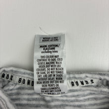 Load image into Gallery viewer, Unisex Bonds, striped cotton blend zip romper Wondersuit, EUC, size 000,  