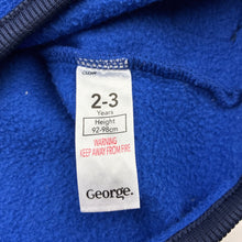 Load image into Gallery viewer, Unisex George, blue zip fleece sweater, EUC, size 2-3,  