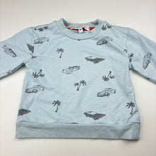 Load image into Gallery viewer, Boys RACHEL ZOE, blue cotton blend sweater, vintage cars, EUC, size 1-2,  