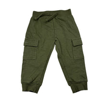 Load image into Gallery viewer, Unisex green, cotton blend pants, elasticated, EUC, size 0,  