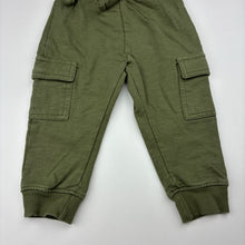 Load image into Gallery viewer, Unisex green, cotton blend pants, elasticated, EUC, size 0,  