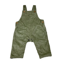 Load image into Gallery viewer, Unisex Baby Berry, green corduroy cotton overalls, EUC, size 000,  