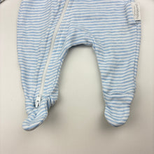 Load image into Gallery viewer, Unisex purebaby, striped organic cotton zip coverall, EUC, size 00000,  
