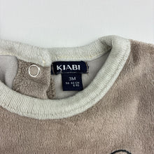 Load image into Gallery viewer, Unisex KIABI, brown cotton blend terry coverall, embroidered rabbit, GUC, size 000,  